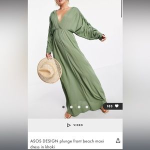 ASOS green plunge dress - size 4!
